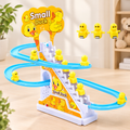 Small Duck climbing stairs toy with ducks on spiral track, no people